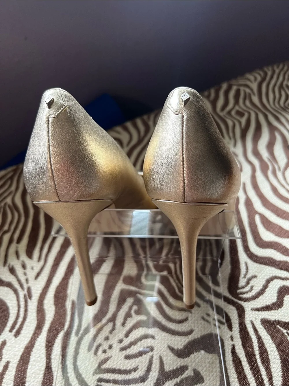Sam Edelman Champagne Metallic Pointed-Toe Pumps